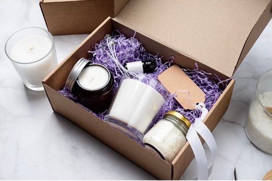 A Scented Escape Gift Basket- Two Lotion Candles and Two Traditional Candles